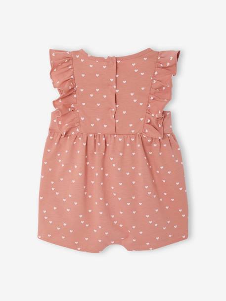 Frill-Sleeved Playsuit for Babies, Basics ecru+rose 