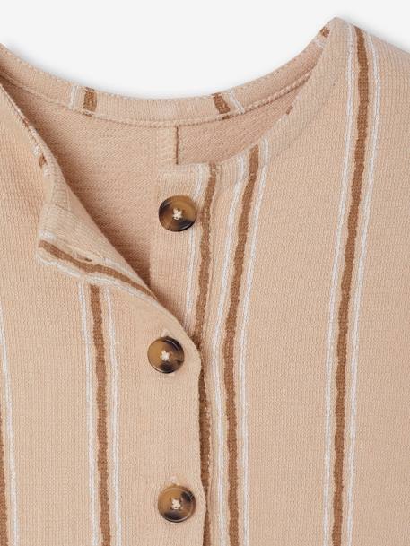 Striped Fancy Knit Jumpsuit for Babies sandy beige 