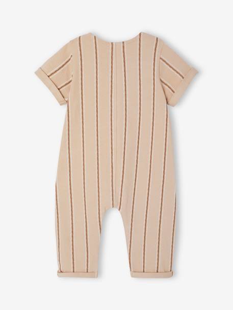 Striped Fancy Knit Jumpsuit for Babies sandy beige 