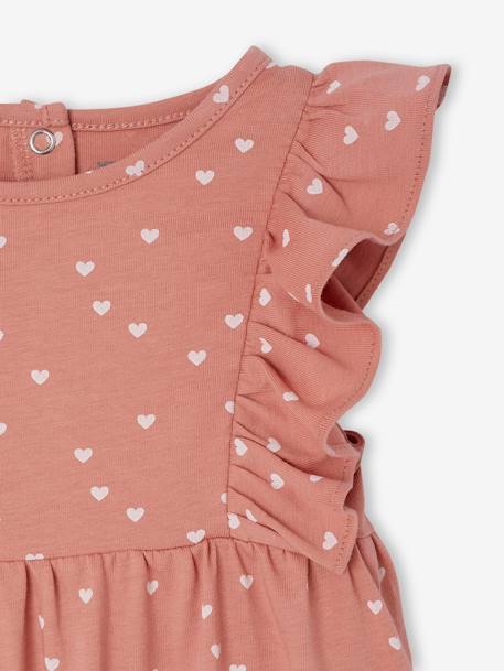 Frill-Sleeved Playsuit for Babies, Basics ecru+rose 