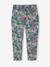 Fluid Cropped Trousers with Floral Print, for Girls emerald green+navy blue+red 