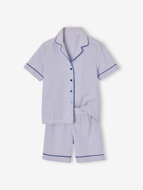 Short Pyjamas in Poplin, for Boys electric blue 