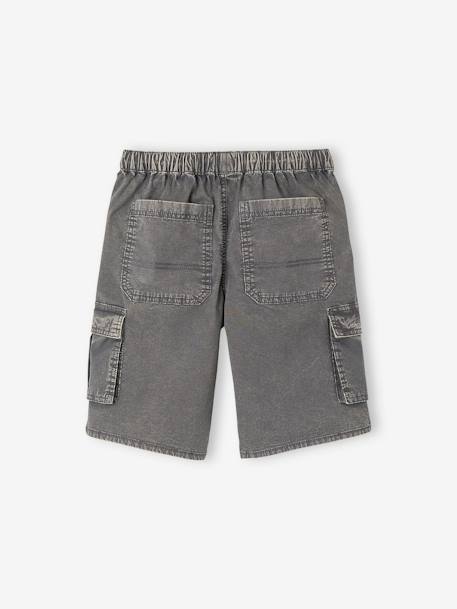Washed-Effect Battle Shorts for Boys anthracite 