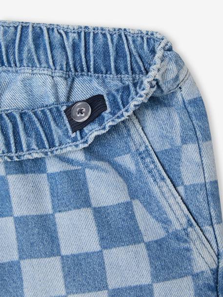 Loose-Fit Gingham Bermuda Shorts, JONEN bleached denim 