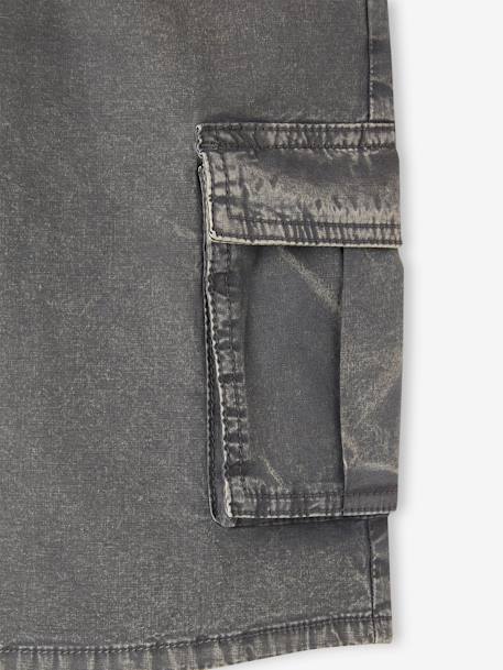 Washed-Effect Battle Shorts for Boys anthracite 