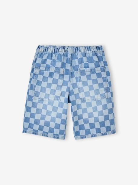 Loose-Fit Gingham Bermuda Shorts, JONEN bleached denim 