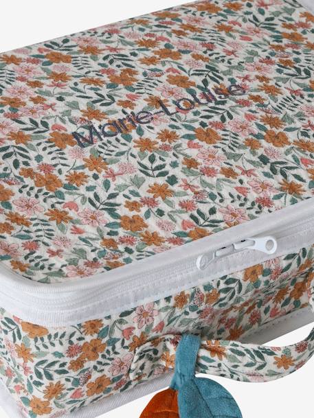 Suitcase with RETRO FLOWER soft toy yellow 