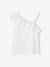 Top with Asymmetrical Frill for Girls coral+ecru+sage green 