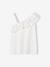Top with Asymmetrical Frill for Girls coral+ecru+sage green 