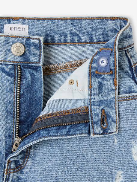 Distressed Denim Shorts for Girls, JONEN medium blue 