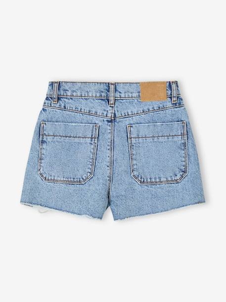 Distressed Denim Shorts for Girls, JONEN medium blue 