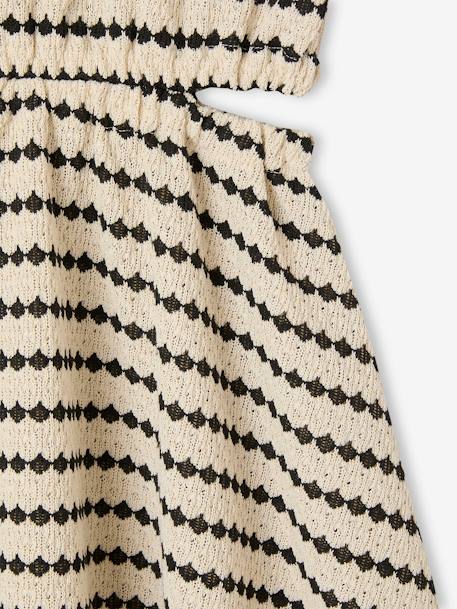 Fancy Openwork Knit Dress for Girls, JONEN striped black 