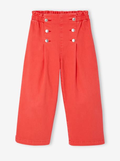 wide-leg trouser for girls navy blue+red 