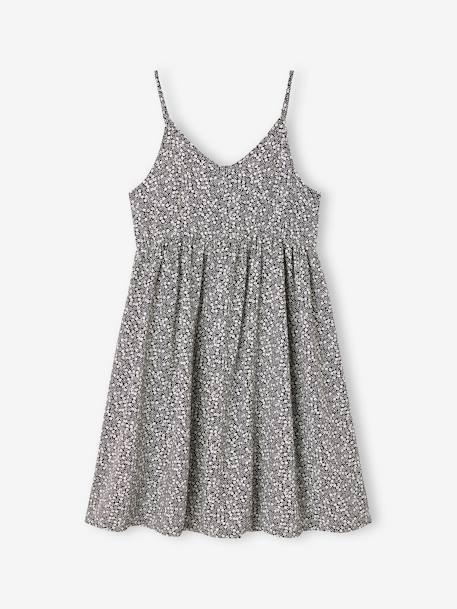 Strappy Floral Print Dress, JONEN printed grey 