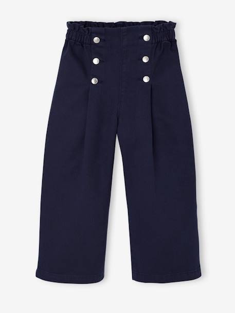 wide-leg trouser for girls navy blue+red 
