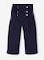 wide-leg trouser for girls navy blue+red 