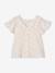 Floral cotton gauze ceremony blouse for girls printed pink 