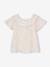 Floral cotton gauze ceremony blouse for girls printed pink 