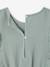 Frilly Cotton Gauze Playsuit for Girls ecru+sage green 
