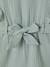Frilly Cotton Gauze Playsuit for Girls ecru+sage green 