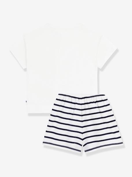 Heart Print Pyjamas for Children, PETIT BATEAU navy blue 
