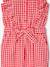 Gingham print frill romper for girls chequered red 