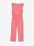 Gingham print frill romper for girls chequered red 