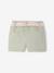 Paperbag Shorts with Belt for Babies grey green+rose 