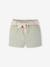 Paperbag Shorts with Belt for Babies grey green+rose 