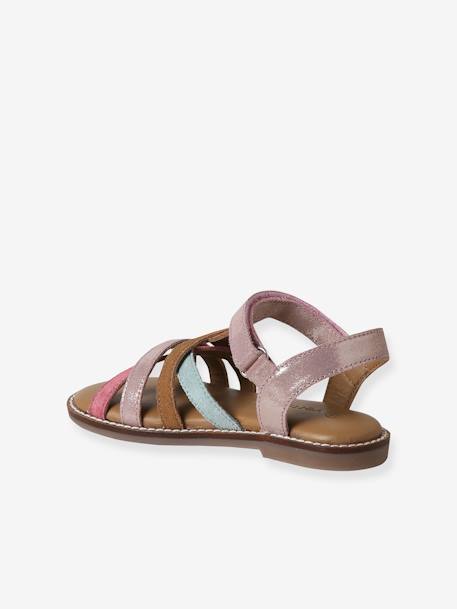 Leather Hook-&-Loop Sandals for Children, Designed for Autonomy multicoloured 