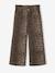 Wide-leg paperbag leopard print trousers for girls beige+chocolate+multicoloured+vanilla 