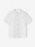 Linen Shirt with Mandarin Collar for Boys sage green+white 