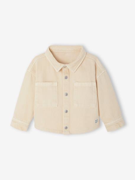 Shirt with Press Studs for Babies sandy beige+taupe 