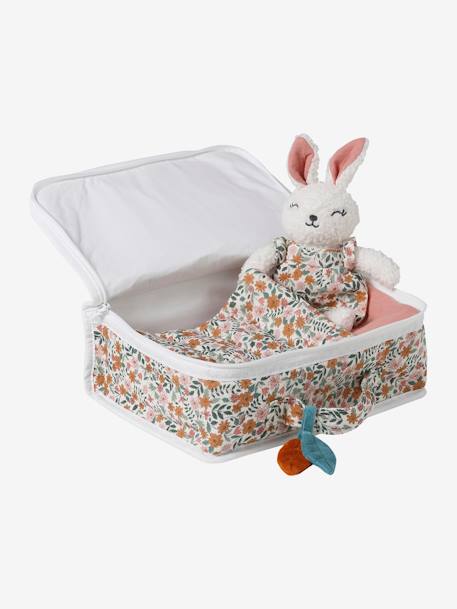 Suitcase with RETRO FLOWER soft toy yellow 