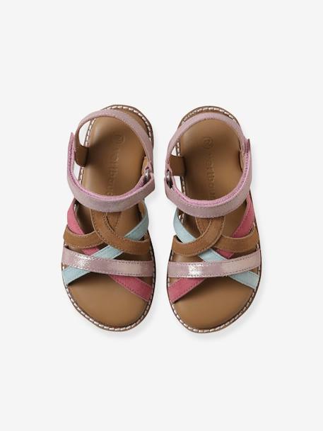 Leather Hook-&-Loop Sandals for Children, Designed for Autonomy multicoloured 