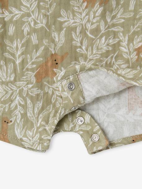 Printed baby playsuit khaki 