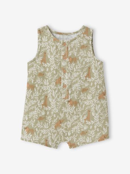 Printed baby playsuit khaki 