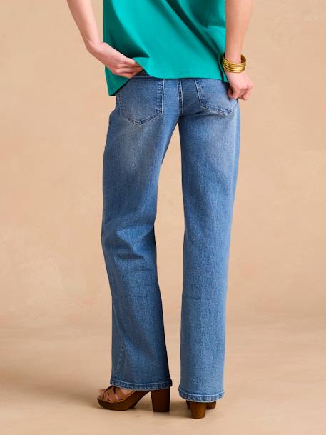 Wide-Leg Maternity Jeans with Seamless Belly Band, ENVIE DE FRAISE stone 