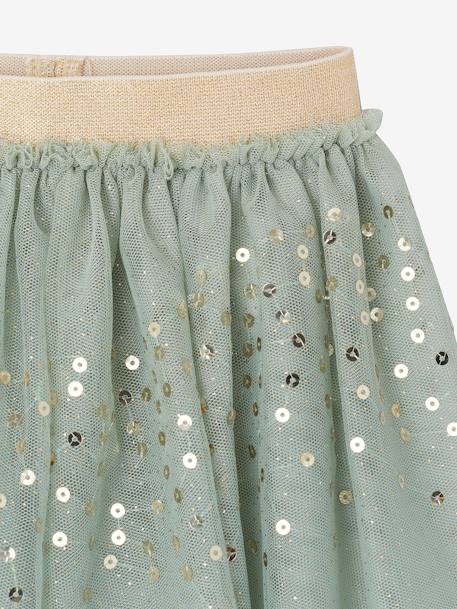 Occasion Wear T-Shirt & Tulle Skirt for Baby Girls sage green 