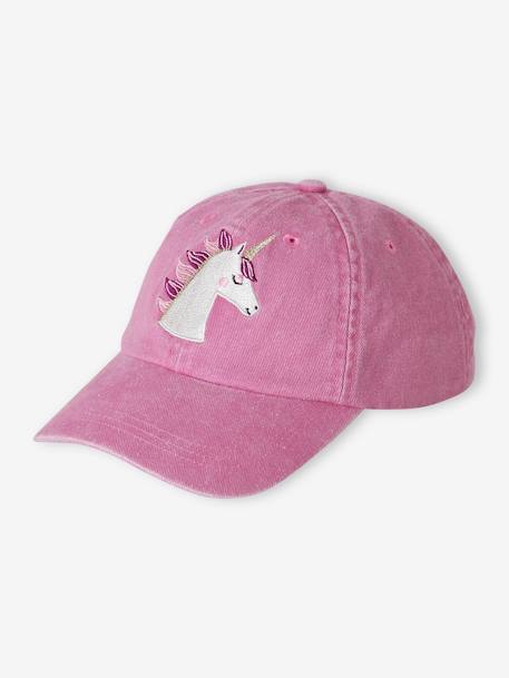 Embroidered 'Unicorn' Cap for Girls pale pink 