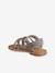 Pair of Leather Hook-&-Loop Sandals for Children, Designed for Autonomy printed beige 
