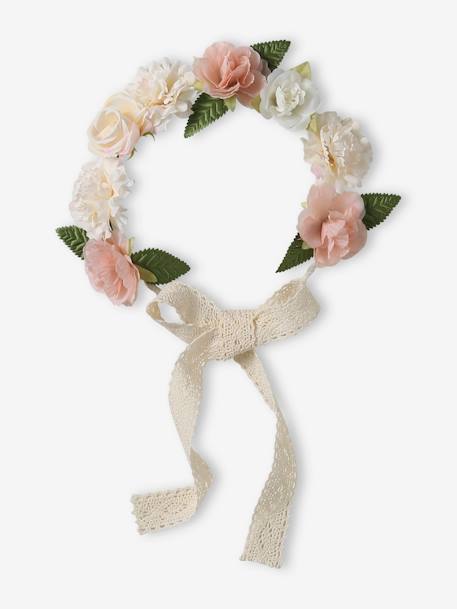 Bohemian Flower Wreath for Girls ecru 