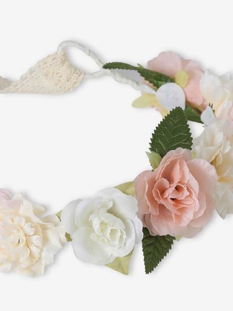 Bohemian Flower Wreath for Girls ecru 
