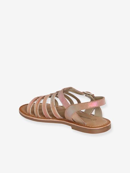 Multi-Strap Leather Sandals for Girls, Designed for Autonomy 6510+caramel+multicoloured 