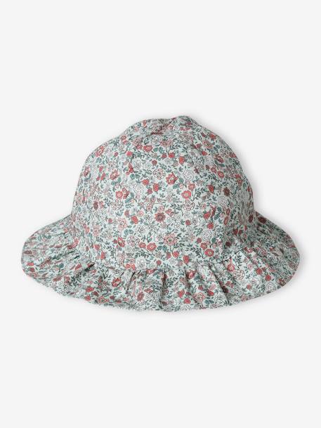 Floral Print Bucket Hat for Baby Girls sage green 