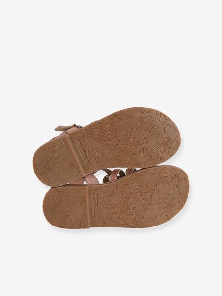Multi-Strap Leather Sandals for Girls, Designed for Autonomy 6510+caramel+multicoloured 