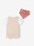 Striped T-Shirt + Bandana + Playsuit Set for Babies ecru 