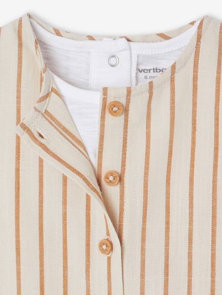 Striped T-Shirt + Bandana + Playsuit Set for Babies ecru 