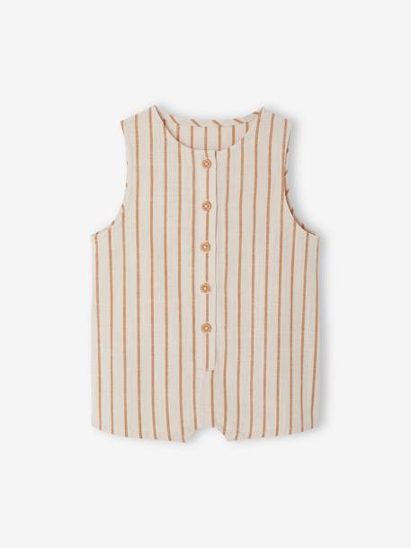 Striped T-Shirt + Bandana + Playsuit Set for Babies ecru 