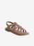 Leather Sandals with Straps, for Girls caramel+Light Brown+multicoloured+set brown 
